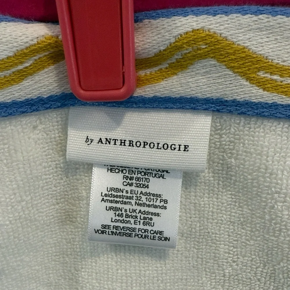 SET of Anthropologie Minnie Cotton Embroidered Icon Hand Towel in Yellow NWT